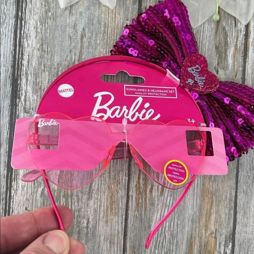 Barbie Pink and Black Sunglasses with Hair Accessories